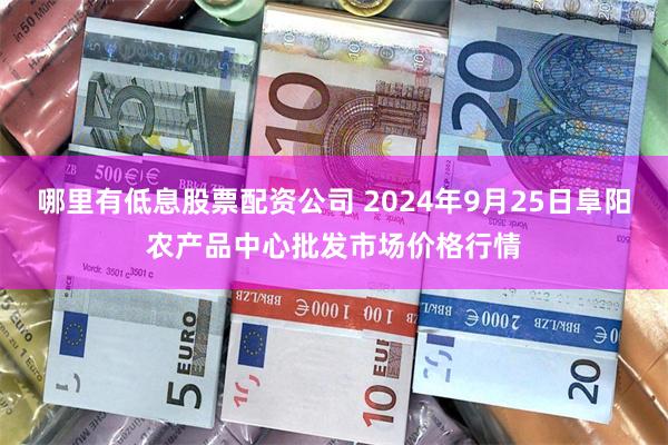 哪里有低息股票配资公司 2024年9月25日阜阳农产品中心批发市场价格行情